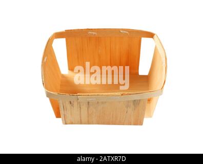En bois rectangulaire Panier vide pour baies Banque D'Images