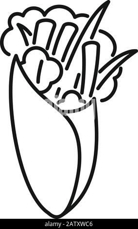 Icône de cuisine végétalienne grecque. Contour grec vegan icône de vecteur de nourriture pour la conception de Web isolé sur fond blanc Illustration de Vecteur