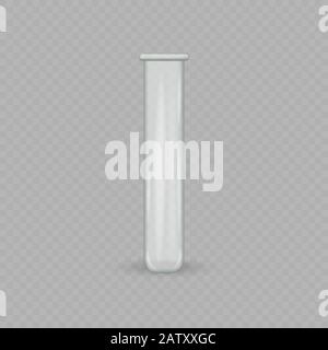 tube de test en verre de laboratoire réaliste en trois dimensions Illustration de Vecteur