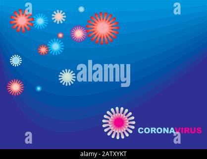 Cellule de coronavirus. Alerte de pandémie respiratoire du pathogène chinois Illustration de Vecteur