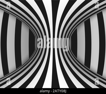 Illusion optique lignes horizontales noir et blanc Illustration de Vecteur