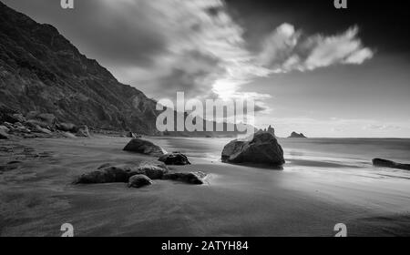 Plage de Benijo à côté du village D'Almaciga. Tenerife - Îles Canaries Banque D'Images