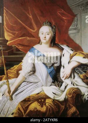 L'Impératrice Russe Elizaveta Petrovna. Peinture de Charles-André van Loo (K. Vanloo), XVIIIe siècle. Banque D'Images