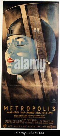 1927 , ALLEMAGNE : affiche originale du film allemand pour METROPOLIS de Fritz Lang , avec Brigitte Helm ( 1906 - 1996 ) - FILM SILENCIEUX - CINÉMA MUTO - poste Banque D'Images