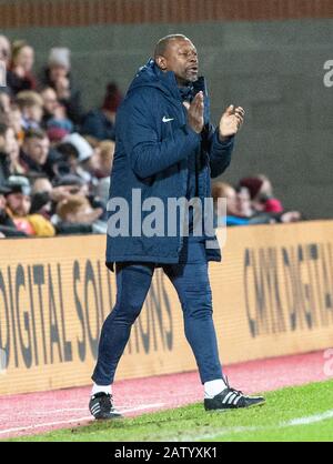 Ladbrokes Scottish Premiership - Coeur De Midlothian / Kilmarnock. Tynecastle Park, Édimbourg, Midlothian, Royaume-Uni. 05 février 2020. Pic montre: Alex Dyer, directeur de Kilmarnock, encourage ses joueurs pendant la première moitié de la partie comme Hearts hôte de Kilmarnock dans le Ladbrokes Scottish Premierhip, Tynecastle Park, Édimbourg. Crédit : Ian Jacobs/Alay Live News Banque D'Images