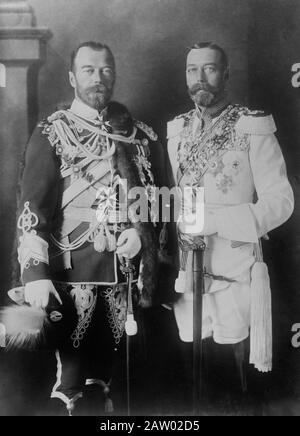 Czar Nicolas II de Russie (1868-1918) et le roi George V de Grande-Bretagne (1865-1936) Banque D'Images