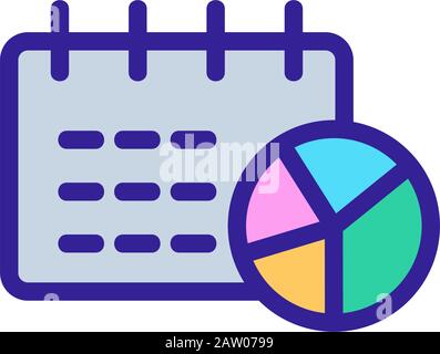vecteur d'icône de calendrier diagram. Illustration du symbole de contour isolé Illustration de Vecteur