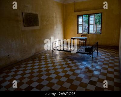 La prison de la chambre de torture des Khmers rouges de Phnom Penh au Cambodge Banque D'Images