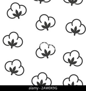 Motif À Fleurs En Coton Sans Couture, Boule En Coton, Illustration Vectorielle À Motif En Fibre De Coton Sans Couture Illustration de Vecteur
