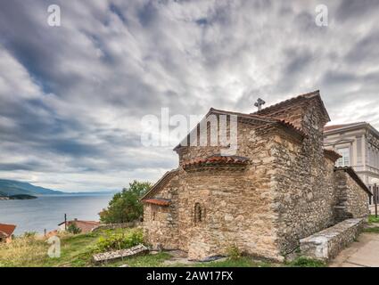 Église de SS Constantine et Helena, église orthodoxe macédonienne d'Ohrid, site classé au patrimoine mondial de l'UNESCO, Macédoine du Nord Banque D'Images