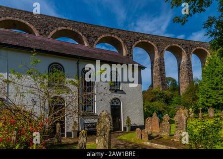 Cynghordy Viaduc & Chapel, Carmarthenshire, Pays De Galles Banque D'Images