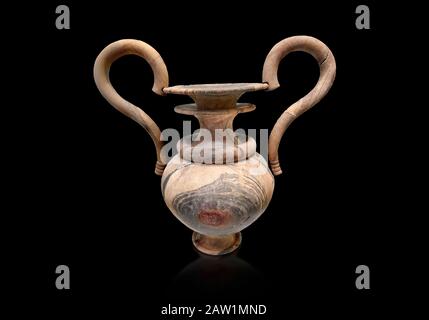 Elaborer Minoan amphora de pierre véinée avec double bouche et poignées en forme de s, Zakros Central Sanctuary 1500-1400 BC; Héraklion Archaeological Mu Banque D'Images