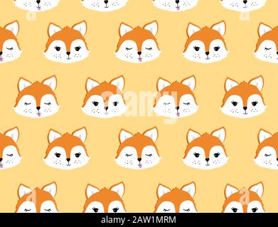 Motif sans couture Fox. Illustration vectorielle Illustration de Vecteur