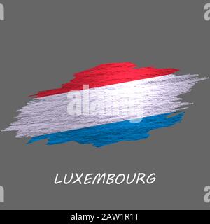 Drapeau de style Grunge du Luxembourg. Fond de contour de pinceau Illustration de Vecteur