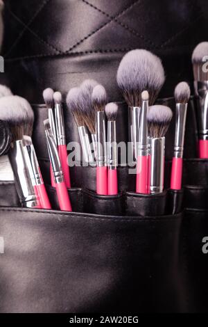 Gros plan des brosses à maquillage Banque D'Images