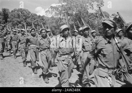 Officiers assermentés dans le jardin du Palais de Bogor Buitenzorg. Parade Unité Knil Date : 22 Novembre 1946 Lieu : Bogor, Indonésie, Antilles Néerlandaises De L'Est Banque D'Images