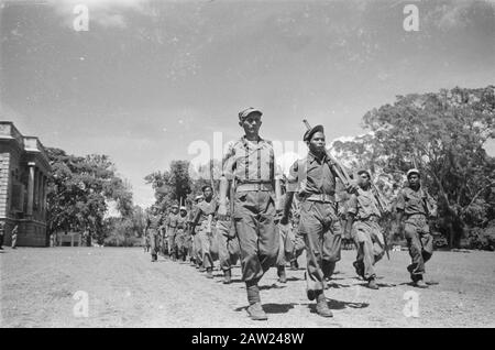 Officiers assermentés dans le jardin du Palais de Bogor Buitenzorg. Parade Unité Knil Date : 22 Novembre 1946 Lieu : Bogor, Indonésie, Antilles Néerlandaises De L'Est Banque D'Images