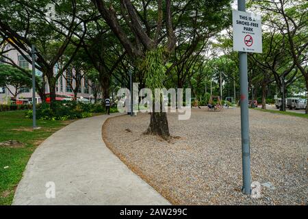 Singapour. Janvier 2020. Vue panoramique sur le parc vert de Dhoby Ghaut Banque D'Images