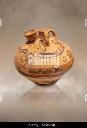 Minoan décoré de bocal à agitation, Malia Palace 1600-1450 av. J.-C.; Musée archéologique d'Héraklion. Banque D'Images