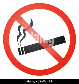 Panneau interdiction de fumer - fond blanc Banque D'Images