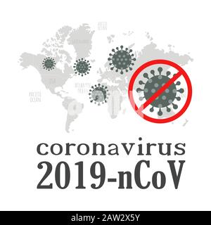Illustration vectorielle de la carte du monde du coronavirus. Illustration de Vecteur