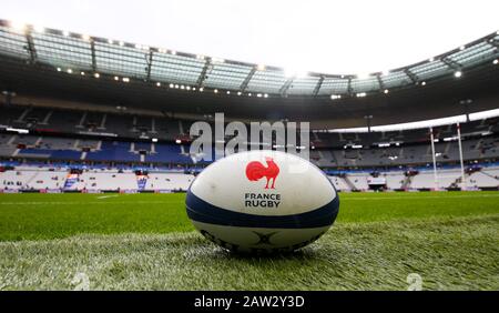 Vue Générale De La France Rugby Match Balls Au Stade De France France / Angleterre, Guinness 6 Nations Rugby Union, Stade De France, Saint-Denis, Paris, Banque D'Images