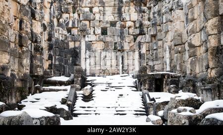 Intérieur du Grand Temple, Niha, Liban Banque D'Images