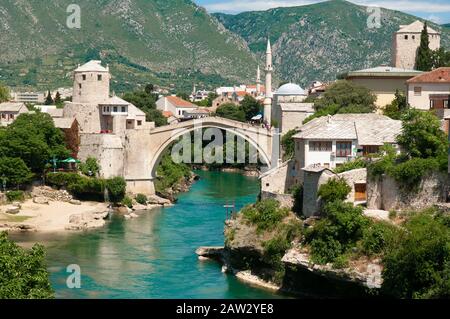 Stari Most, également connu sous le nom de pont de Mostar, bosnie Banque D'Images
