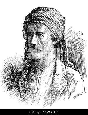 1890 , ITALIE : L'explorateur italien d'Afrique Capitano GAETANO CASATI ( 1838 - 1902 ), portrait gravé dans l'édition allemande du livre ' Stanleys opportuntio Banque D'Images