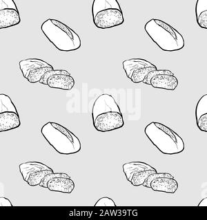 Filone modèle transparent mise en plan en niveaux de gris. Utilisable pour le papier peint ou la décoration de toute taille. Illustration Vectorielle Dessinée À La Main Illustration de Vecteur