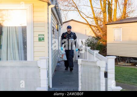 Clacton, Essex, Royaume-Uni. 6 février 2020. La police d'Essex exécute les mandats de perquisition de drogue de County Lines dans l'Essex et Londres, ce qui entraîne un certain nombre d'arrestations et de saisies de drogues et de crédits en espèces de classe A : Ricci Fothergill/Alay Live News Banque D'Images