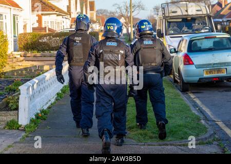 Clacton, Essex, Royaume-Uni. 6 février 2020. La police d'Essex exécute les mandats de perquisition de drogue de County Lines dans l'Essex et Londres, ce qui entraîne un certain nombre d'arrestations et de saisies de drogues et de crédits en espèces de classe A : Ricci Fothergill/Alay Live News Banque D'Images