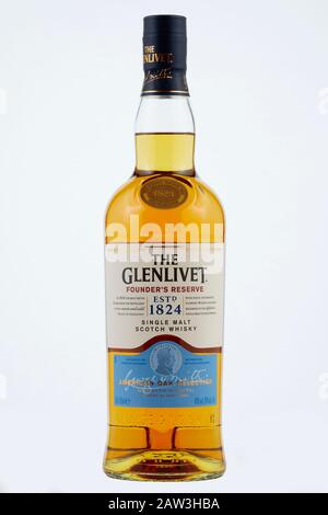 Bouteille de whisky de malt Glenlivet Banque D'Images
