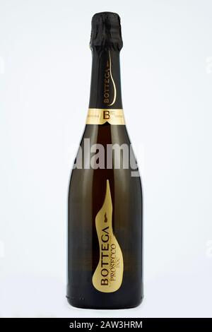 Bouteille de vin Bottega Prosecco Banque D'Images