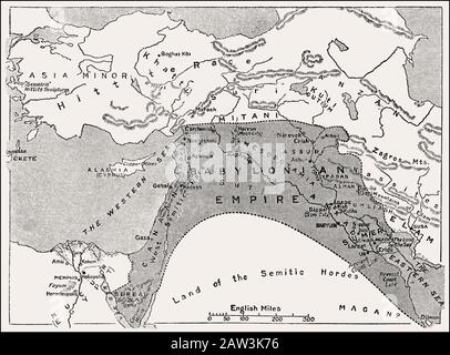 Carte de l'Empire babylonien, berceau de la civilisation, 25ème siècle avant J.-C. Banque D'Images