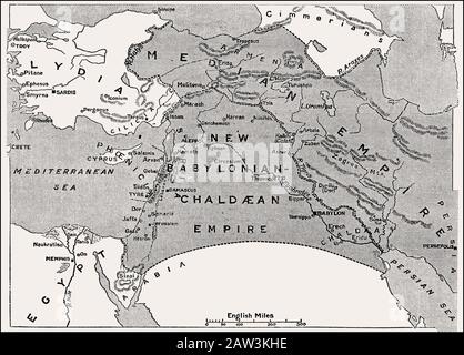 Carte des empires après la chute d'Assyria, 600 av. J.-C. jusqu'à 400 av. J.-C. Banque D'Images