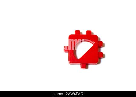 détail puzzle rouge couleur isolée concepts Banque D'Images