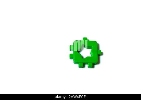 détail puzzle vert couleur isolée concepts Banque D'Images