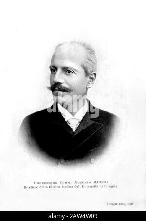 1895 CA, Bologne , ITALIE : le célèbre médecin italien, professeur d'université et politicien docteur AUGUSTO MURRI ( 1841 – 1932 ). Sur Le Système Septem Banque D'Images