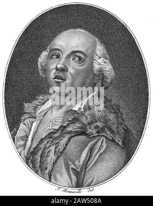 Alessandro CONTE DI CAGLIOSTRO ( né GIUSEPPE BALSAMO , 1743 - 1795 ) . Portrait gravé de F. Bonnville , France , XIX siècle . Le plus célèbre Banque D'Images