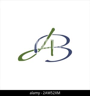 Première lettre ab ou modèle de logo ba Illustration de Vecteur