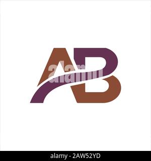 Première lettre ab ou modèle de logo ba Illustration de Vecteur