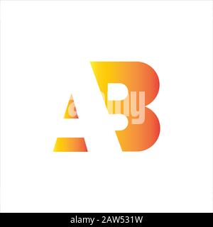 Première lettre ab ou modèle de logo ba Illustration de Vecteur