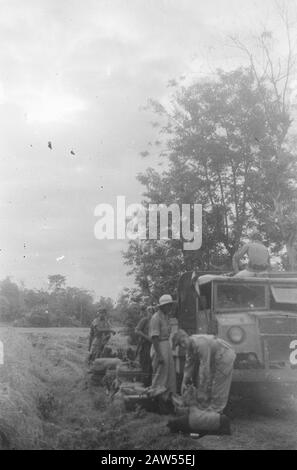 Pankelan à Krawang. Rapport à Pankelan. Outpost Isolé 1-4-8- Régiment D'Infanterie Krawang Date : 12 Mars 1948 Lieu : Indonésie, Krawang, Antilles Néerlandaises Banque D'Images