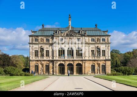 Le Großer Garten (Grand jardin) - parc de style baroque à Dresde. Saxe en Allemagne. Banque D'Images