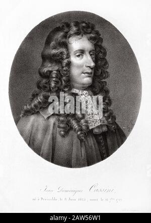 1700 CA , FRANCE : le mathématicien italien , astronome , astrologue et ingénieur GIOVANNI DOMENICO CASSINI ( 1625 - 1712 ). Portrait gravé en XI Banque D'Images