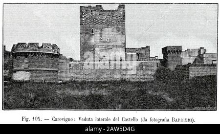 1899 CA , CAROVIGNO , BRINDISI , POUILLES : le château des comtes DENTICE DI FRASSO à CAROVIGNO ( à Pouilles ), Italie du Sud. Illustration du livre Banque D'Images
