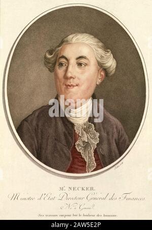 1780 CA, FRANCE : le politicien français JACQUES NECKER ( 1732 – 1804 ). Était un banquier suisse qui est devenu un homme d'État et ministre des finances français de Lou Banque D'Images