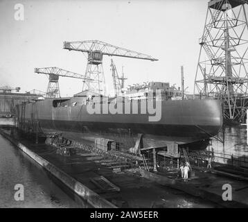 Ordre Marvo, Wilton-Fijenoord Et Rdm Rotterdam Date : 16 Janvier 1950 Lieu : Rotterdam, Hollande-Méridionale Mots Clés : Marine, Chantiers De Construction Navale Nom De L'Établissement : Wilton-Fijenoord Banque D'Images