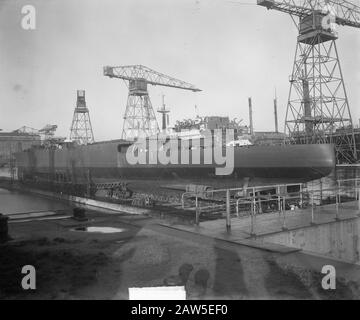 Ordre Marvo, Wilton-Fijenoord Et Rdm Rotterdam Date : 16 Janvier 1950 Lieu : Rotterdam, Hollande-Méridionale Mots Clés : Marine, Chantiers De Construction Navale Nom De L'Établissement : Wilton-Fijenoord Banque D'Images